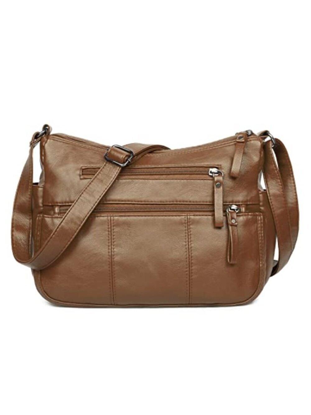 Soft PU Leather Crossbody Bag Shoulder Purse Multi-Pocket Lightweight
